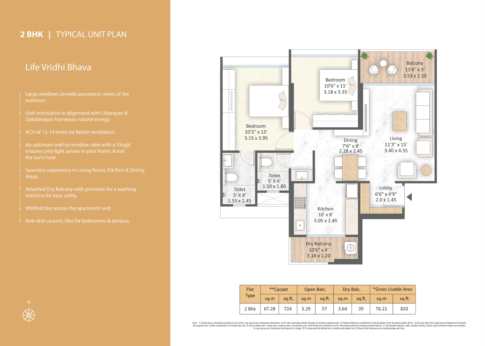 Mantra Magnus 3 BHK floor plan
